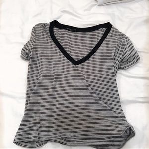 Brandy Melville Striped V-Neck TShirt